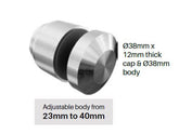 ADJUSTABLE 38mm Diameter glass standoff with adjustable body SS316